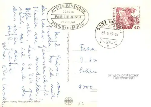 AK / Ansichtskarte Sustenpasshoehe Panorama Hotel Steingletscher  Sustenpasshoehe