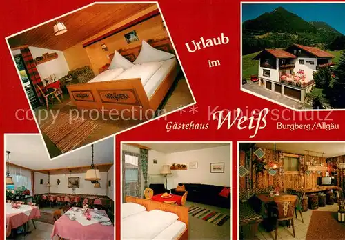 AK / Ansichtskarte Burgberg_Allgaeu Gaestehaus Weiss Gaststube Zimmer Bar Burgberg Allgaeu
