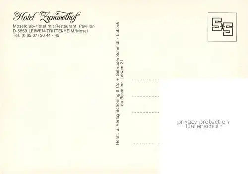 AK / Ansichtskarte Trittenheim_Mosel Hotel Zummethof Terrasse Gaststube Moselpartie Trittenheim Mosel