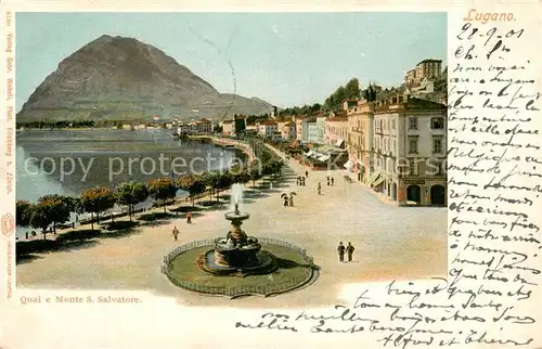 AK / Ansichtskarte Lugano_Lago_di_Lugano Quai e Monte San Salvatore Lugano_Lago_di_Lugano