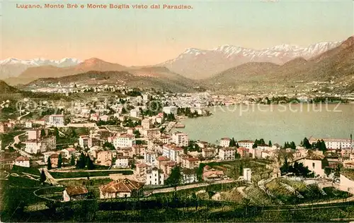 AK / Ansichtskarte Lugano_Lago_di_Lugano Monte Bre e Monte Boglia visto dal Paradiso Lugano_Lago_di_Lugano