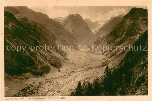 AK / Ansichtskarte Linthal__GL Blick von der Braunwaldbahn 