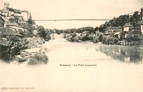 AK / Ansichtskarte Fribourg_FR Le Pont suspendu Fribourg FR