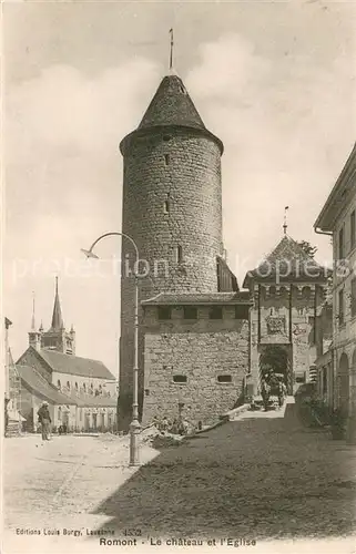 AK / Ansichtskarte Romont__FR Le chateau et l Eglise 