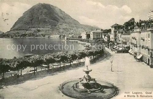 AK / Ansichtskarte Lugano_Lago_di_Lugano Quai e Monte San Salvatore Lugano_Lago_di_Lugano