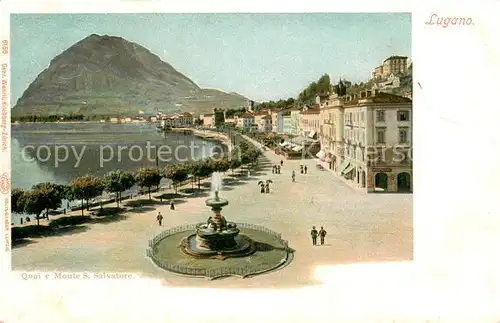 AK / Ansichtskarte Lugano_Lago_di_Lugano Quai e Monte San Salvatore Lugano_Lago_di_Lugano