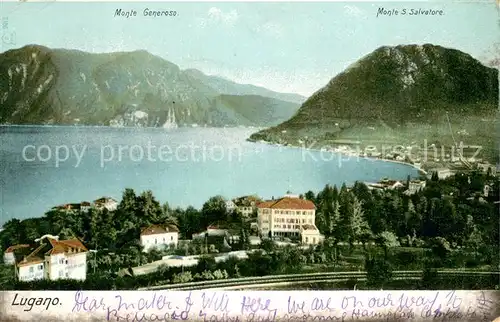 AK / Ansichtskarte Lugano_Lago_di_Lugano mit Monte Generoso und Monte San Salvatore Lugano_Lago_di_Lugano