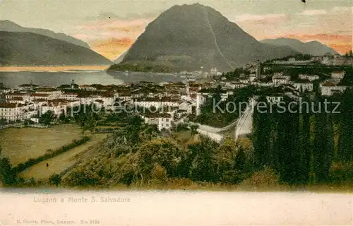 AK / Ansichtskarte Lugano_Lago_di_Lugano e Monte San Salvatore Lugano_Lago_di_Lugano