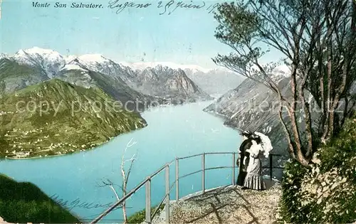 AK / Ansichtskarte Lugano_Lago_di_Lugano Monte San Salvatore Lugano e sui monti Lugano_Lago_di_Lugano
