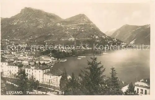 AK / Ansichtskarte Lugano_Lago_di_Lugano Panorama e Monte Bre Lugano_Lago_di_Lugano