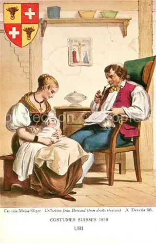 AK / Ansichtskarte Uri_Kanton Costumes Suisses 1830 
