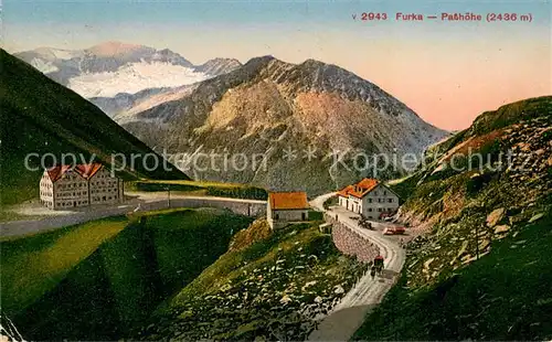 AK / Ansichtskarte Furkapasshoehe Panorama Feldpost Furkapasshoehe