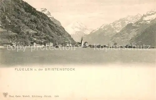 AK / Ansichtskarte Flueelen_Vierwaldstaettersee_UR Panorama mit Bristenstock 