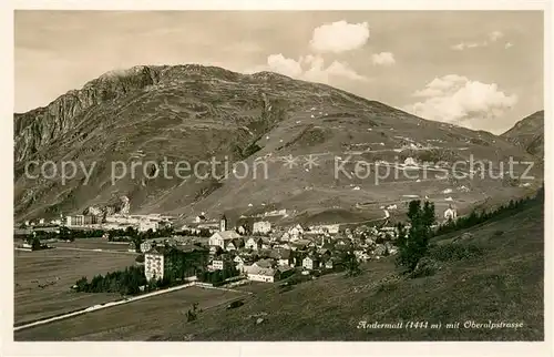 AK / Ansichtskarte Andermatt_UR mit Oberalpstrasse 