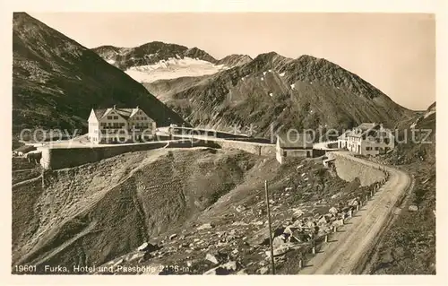 AK / Ansichtskarte Furka Hotel und Passhoehe Furka
