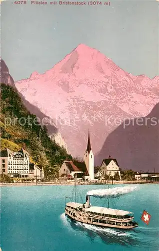 AK / Ansichtskarte Flueelen_Vierwaldstaettersee_UR mit Bristenstock 