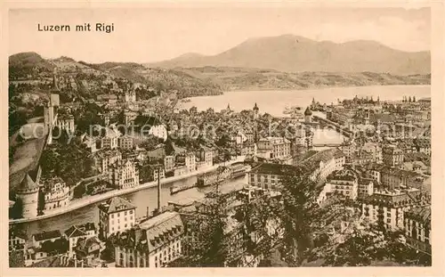AK / Ansichtskarte Luzern__LU Panorama mit Rigi 