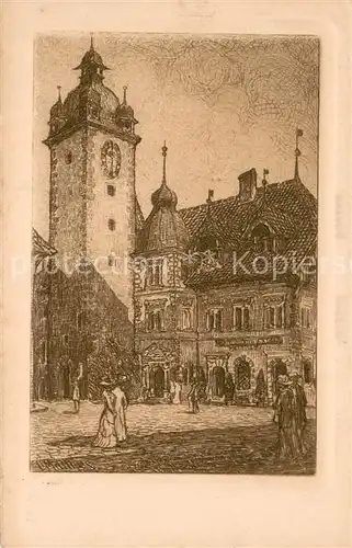 AK / Ansichtskarte Luzern__LU Kornmarkt mit dem alten Rathaus 