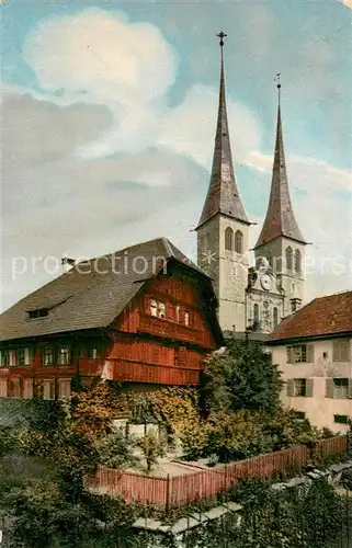 AK / Ansichtskarte Alt_Luzern_LU Hofkirche und Kaplanenhaus Alt_Luzern_LU