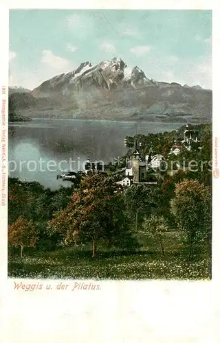 AK / Ansichtskarte Weggis_Vierwaldstaettersee mit Pilatus Weggis_Vierwaldstaettersee