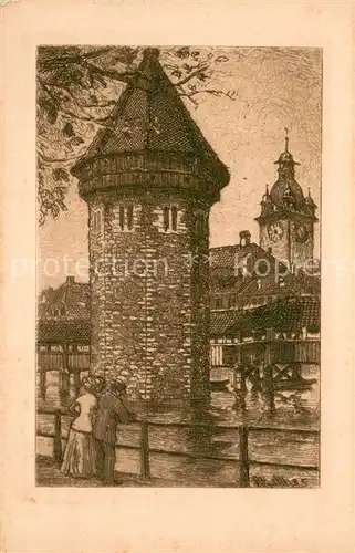 AK / Ansichtskarte Luzern__LU Wasserturm 