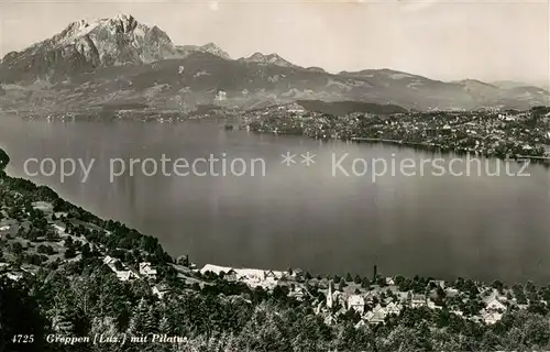 AK / Ansichtskarte Greppen_LZ Panorama Vierwaldstaettersee mit Pilatus 