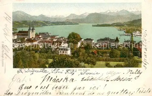 AK / Ansichtskarte Luzern__LU Panorama Vierwaldstaettersee und die Alpen 