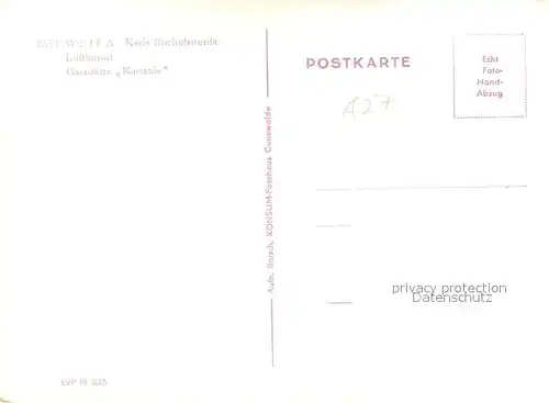 AK / Ansichtskarte Weifa Gaststaette Kastanie Gastraeume Weifa