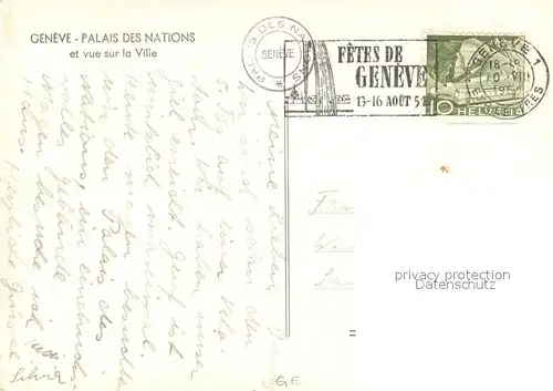 AK / Ansichtskarte Geneve_GE Palais des Nations et vue sur la Ville Geneve_GE
