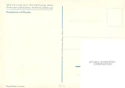 AK / Ansichtskarte Naefels Freulerpalast Prunkzimmer mit Pfauofen Naefels