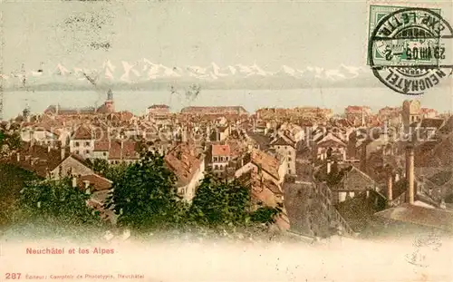 AK / Ansichtskarte Neuchatel_NE et les Alpes Neuchatel NE