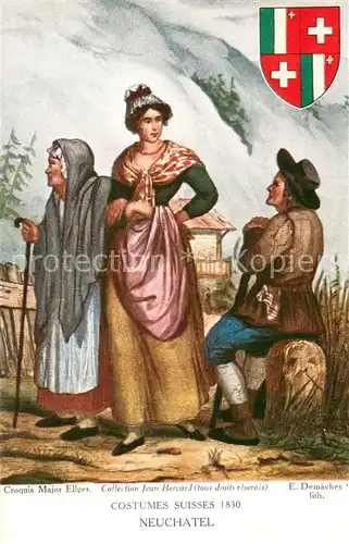 AK / Ansichtskarte Neuchatel_NE Costumes Suisses 1830 Neuchatel NE