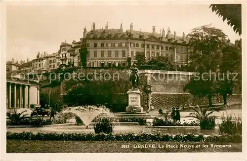 AK / Ansichtskarte Geneve_GE La Place Neuve et les Remparts Geneve_GE