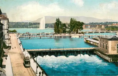 AK / Ansichtskarte Geneve_GE Le Ponts et le Barrage du Rhone Geneve_GE