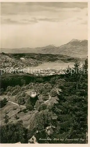 AK / Ansichtskarte Luzern__LU Blick vom Sonnenberg auf Luzern und Rigi 