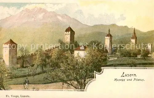 AK / Ansichtskarte Luzern__LU Musegg Tuerme und Pilatus 