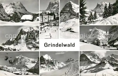 AK / Ansichtskarte Grindelwald Teilansichten Sessellift Kirche Hotels Grindelwald