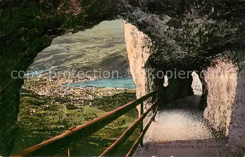 AK / Ansichtskarte Pilatus_Kulm_OW Blick von der Oberhaupt Galerie auf Luzern 