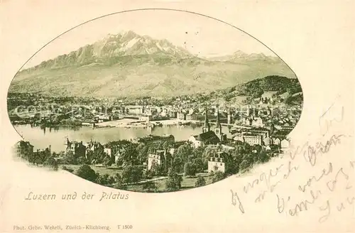 AK / Ansichtskarte Luzern__LU Panorama mit Pilatus 