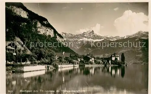 AK / Ansichtskarte Merligen_Thunersee mit Morgenberghorn 