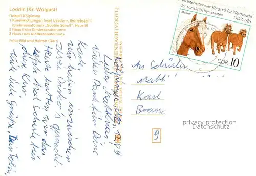 AK / Ansichtskarte Koelpinsee_Loddin Kureinrichtungen Insel Usedom Haus I und II des Kindersanatoriums Sophie Scholl Koelpinsee Loddin