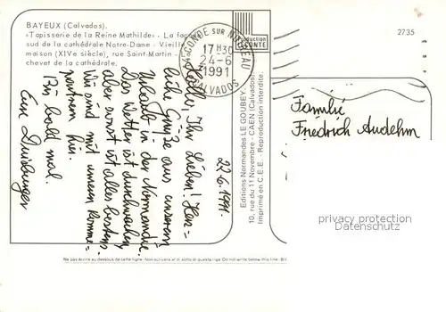 AK / Ansichtskarte Chronik AK Bayeux 