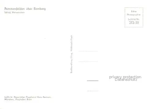 AK / Ansichtskarte Pommersfelden Schloss Weissenstein Pommersfelden