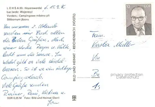 AK / Ansichtskarte Lohsa Campingplatz am Silbersee Lohsa