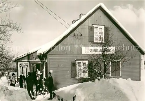 AK / Ansichtskarte Schneckenstein_Tannenbergsthal Konsumgaststaette Schneckensteinklause im Winter Schneckenstein