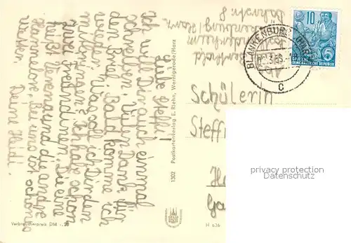 AK / Ansichtskarte Thale_Harz Hubertusstrasse Blick zur Kirche Thale_Harz