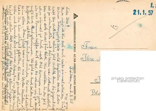 AK / Ansichtskarte Bacharach_Rhein Blick ueber den Rhein zur Jugendburg Stahleck Bacharach Rhein