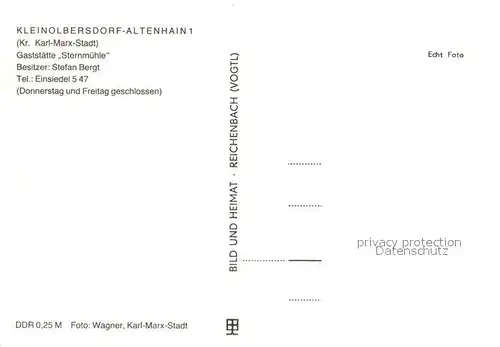 AK / Ansichtskarte Kleinolbersdorf Altenhain Gaststaette Sternmuehle Kleinolbersdorf Altenhain