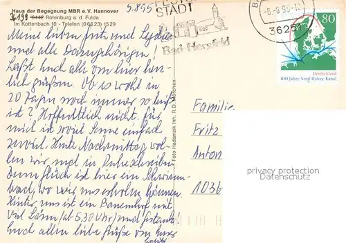 AK / Ansichtskarte Rotenburg_Fulda Haus der Begegnung Haupthaus Tagungshaus Schwimmbadhaus Essraum Rotenburg Fulda