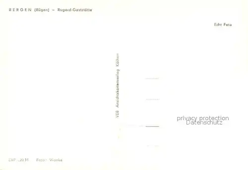 AK / Ansichtskarte Bergen_Ruegen Rugard Gaststaette Bergen Ruegen